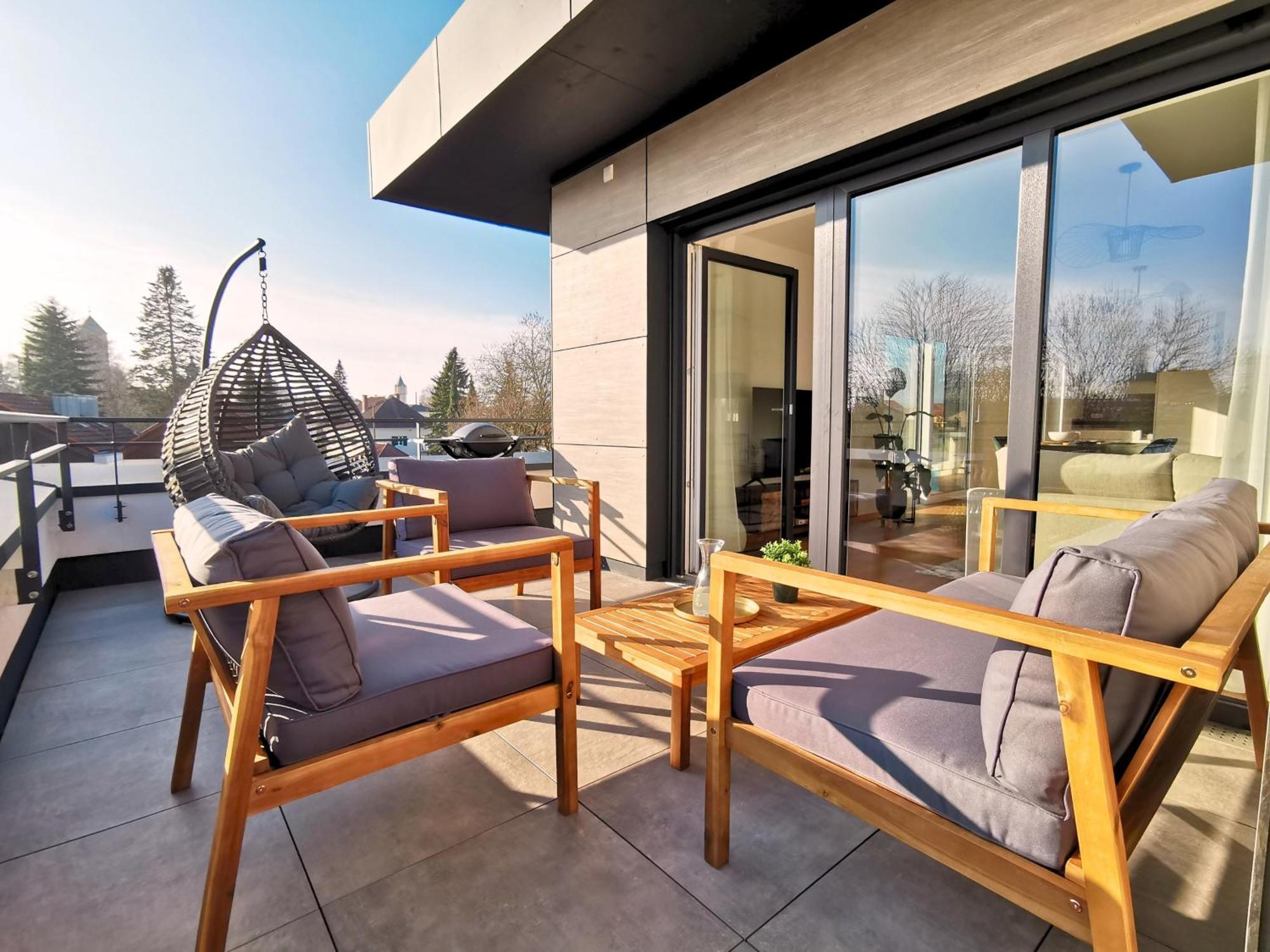 Fynbos Penthouse Deluxe, Balkon, Parkplatz Daire Straubing Dış mekan fotoğraf